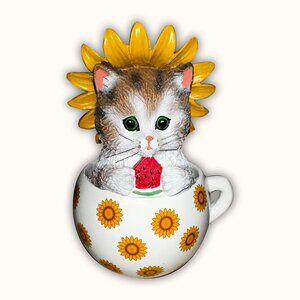 Hamilton Collection Cups of Affection Kitten Figurine Bright As The Sun Summer